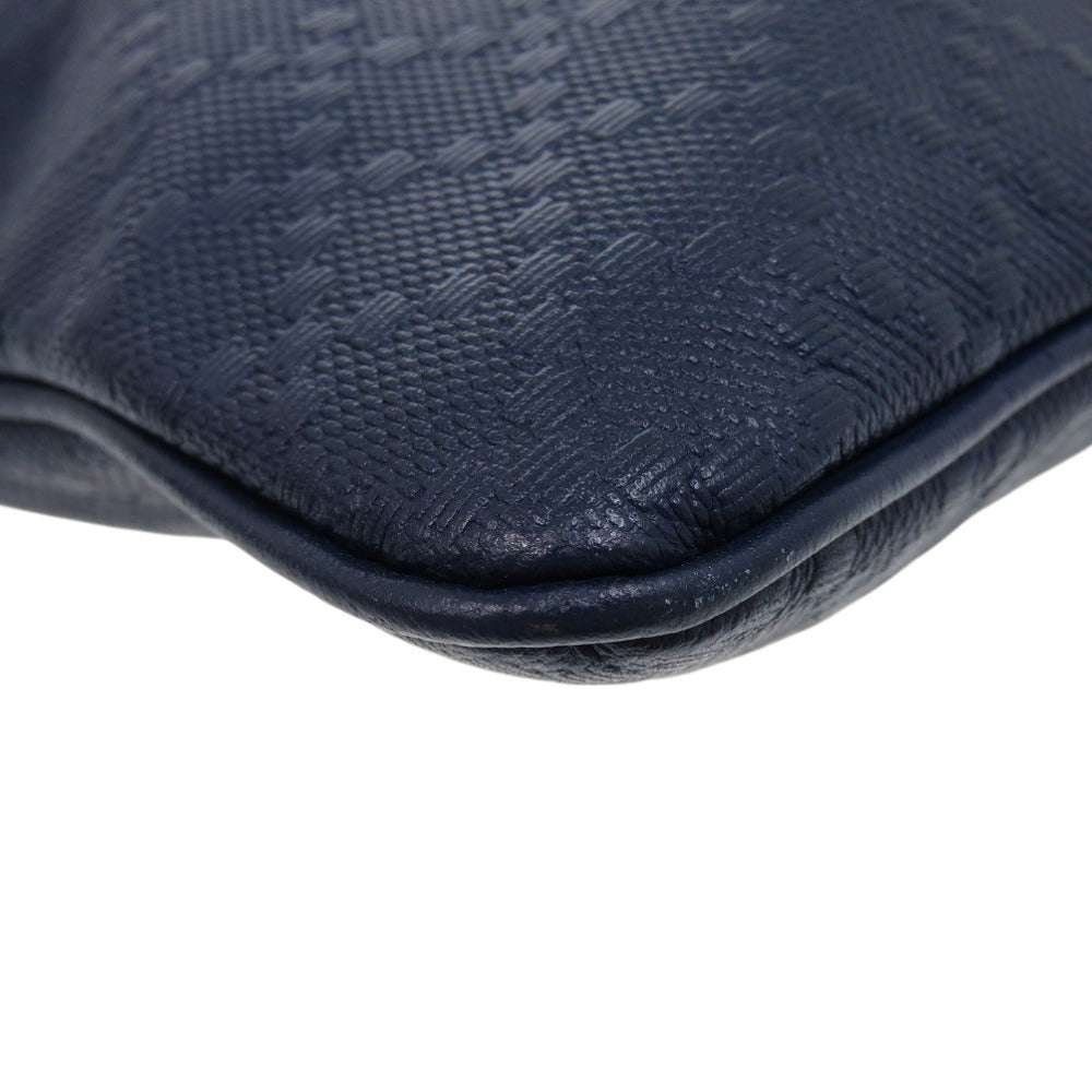 GUCCI Shoulder Bag leather Navy Diamante Pattern A4 Storage Crossbody Diamante Hilary Lux Women Used Authentic