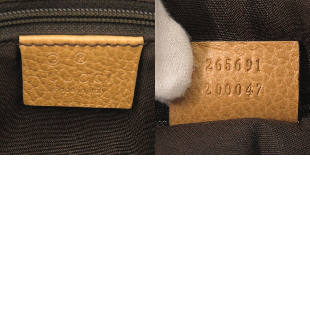 GUCCI Shoulder Bag 265691 leather Camel Abbey Women Used Authentic