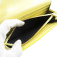 FENDI Long Wallet Purse 8M0251 leather yellow FF Diamond Women Used Authentic
