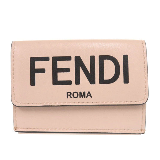 FENDI Tri-fold wallet 8M0395 leather pink Fendi Roma Micro Women Used Authentic