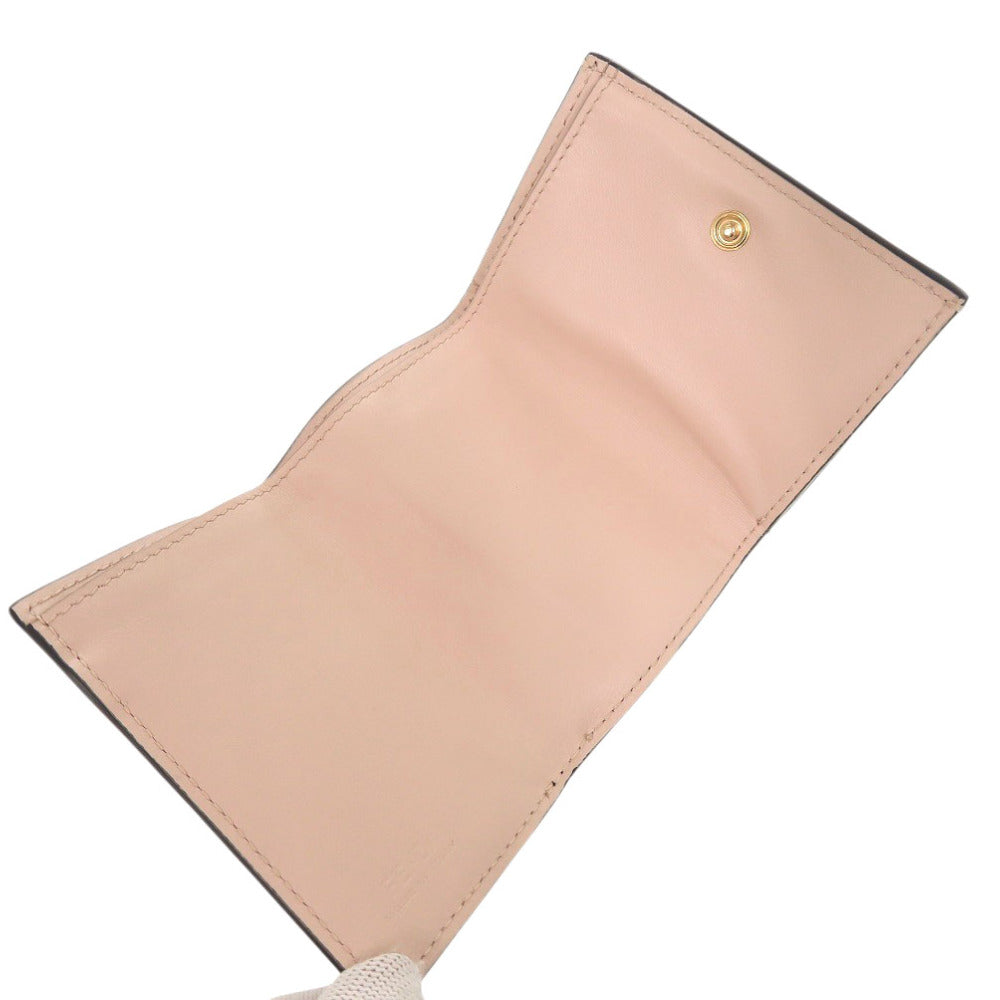 FENDI Tri-fold wallet 8M0395 leather pink Fendi Roma Micro Women Used Authentic