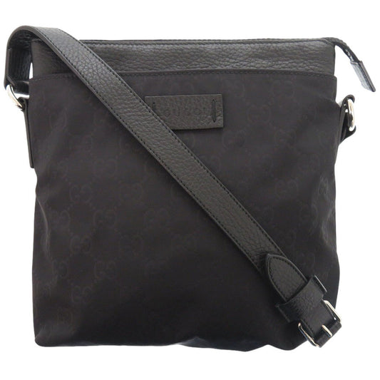 GUCCI Shoulder Bag 510339 Nylon black GG Women Used Authentic