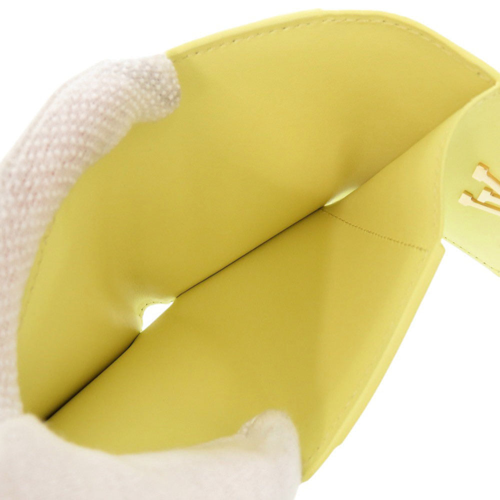 LOUIS VUITTON Tri-fold wallet M83610 Taurillon Clemence Leather yellow Portefeuille Capsine XS Women Used Authentic