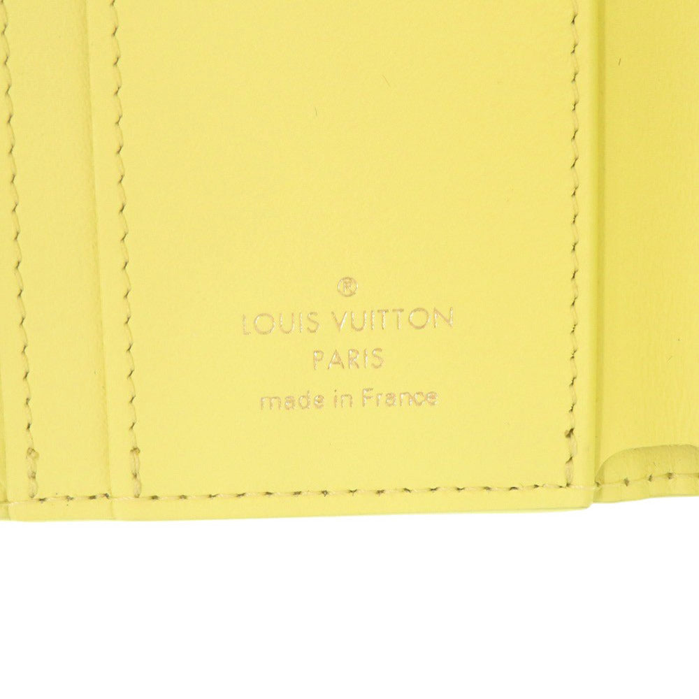 LOUIS VUITTON Tri-fold wallet M83610 Taurillon Clemence Leather yellow Portefeuille Capsine XS Women Used Authentic