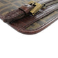 FENDI Shoulder Bag PVC, Leather Brown Zucca Pattern Vintage Sacoche Women Used Authentic