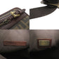 FENDI Shoulder Bag PVC, Leather Brown Zucca Pattern Vintage Sacoche Women Used Authentic