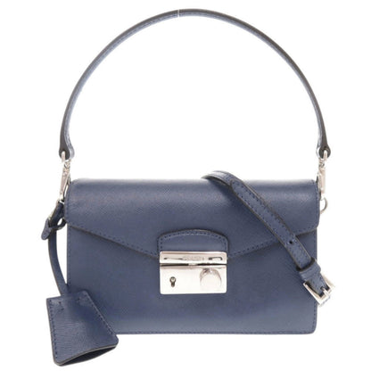 PRADA Handbag leather blue