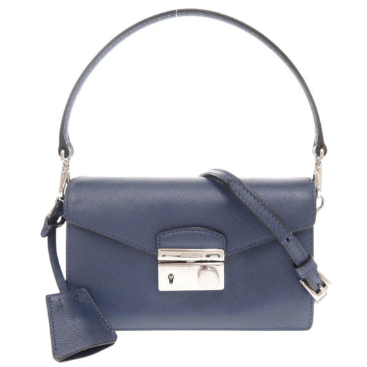 PRADA Handbag leather blue