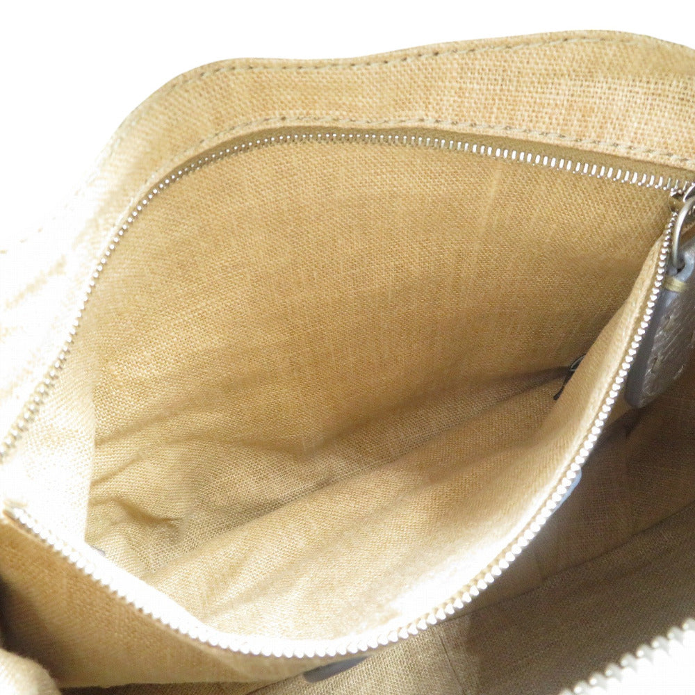 FENDI Shoulder Bag 8BR618 leather Silver Celeria Women Used Authentic