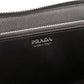PRADA Long Wallet Purse leather black Triangle logo