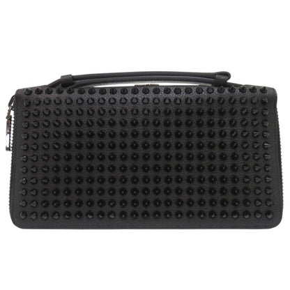 Christian Louboutin Long Wallet Purse Calfskin black Panettone XL