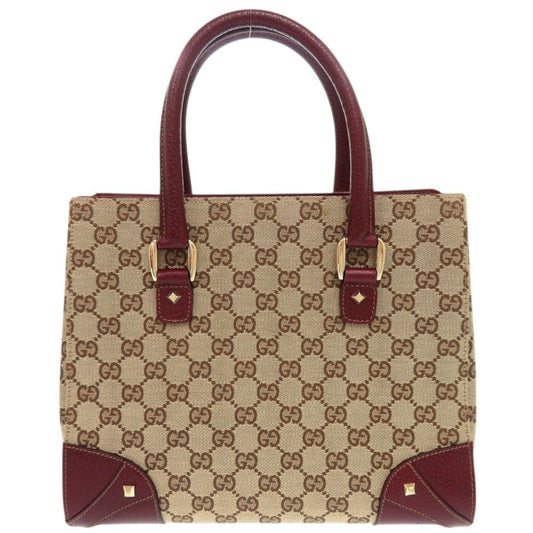 GUCCI Handbag 120895 GG canvas, leather beige Women Used Authentic