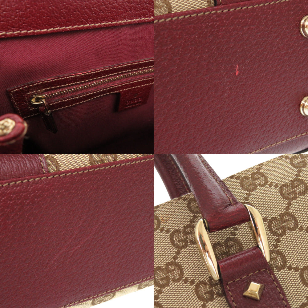 GUCCI Handbag 120895 GG canvas, leather beige Women Used Authentic