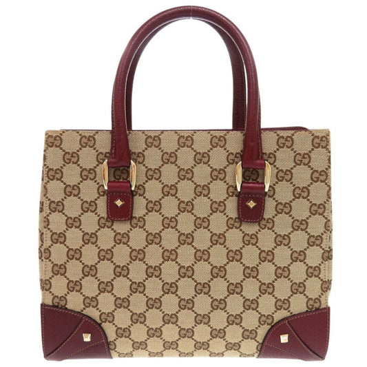 GUCCI Handbag 120895 GG canvas, leather beige Women Used Authentic