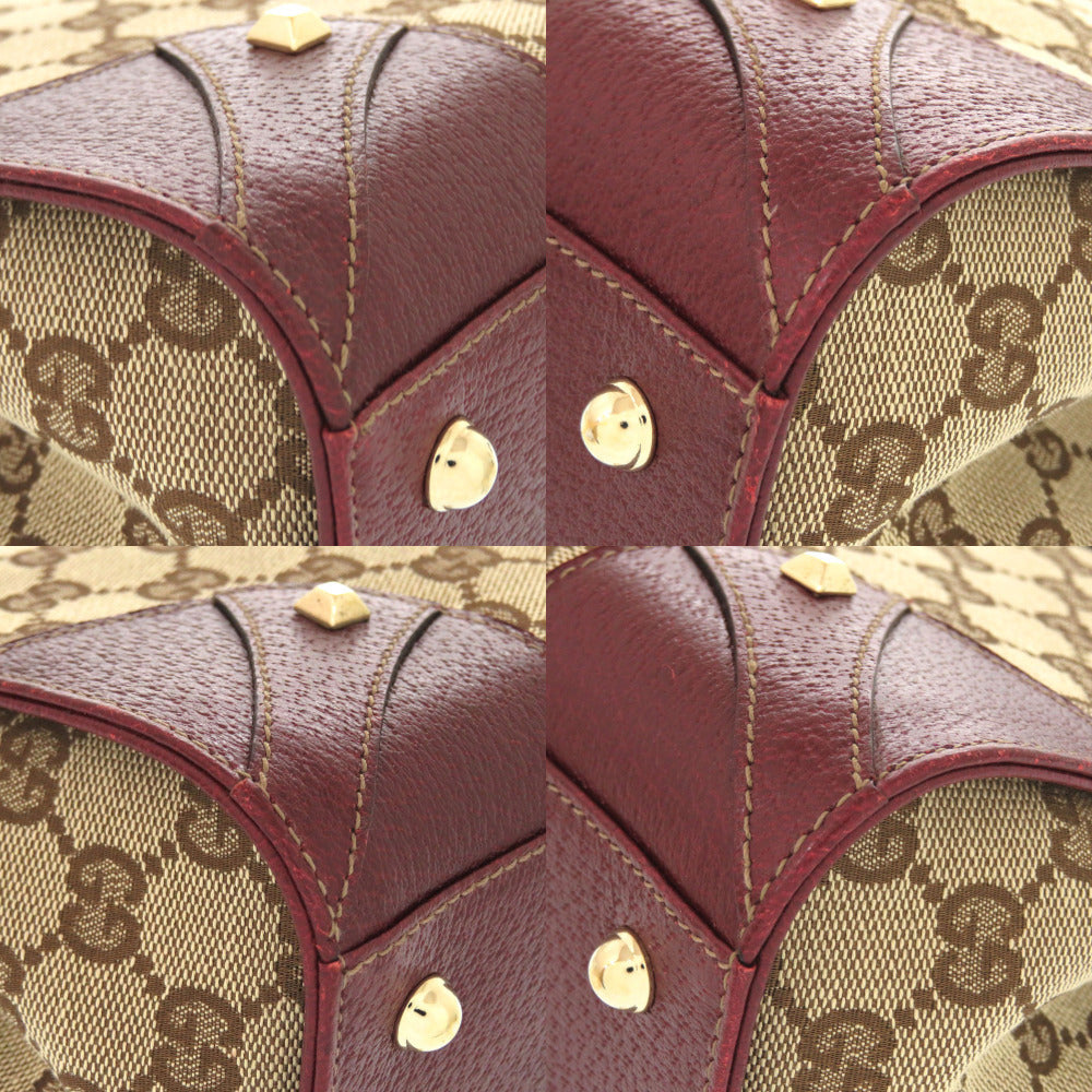 GUCCI Handbag 120895 GG canvas, leather beige Women Used Authentic
