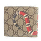 GUCCI Bifold Wallet 451268 GG Supreme, Leather beige Snake Wallet Women Used Authentic