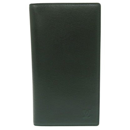 LOUIS VUITTON Long Wallet Purse Taiga green Bill Compartment mens Used Authentic