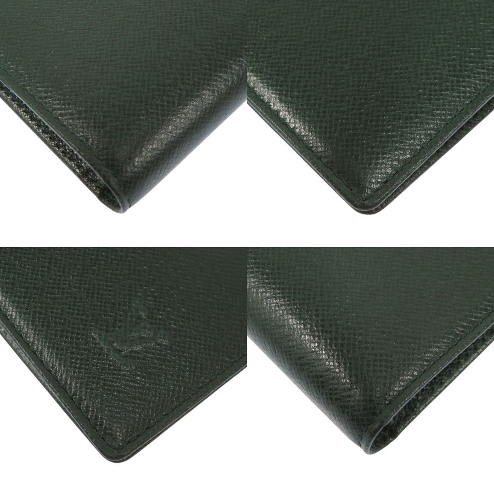 LOUIS VUITTON Long Wallet Purse Taiga green Bill Compartment mens Used Authentic