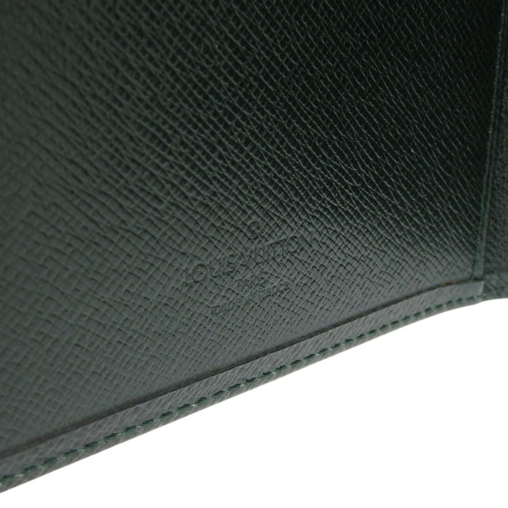 LOUIS VUITTON Long Wallet Purse Taiga green Bill Compartment mens Used Authentic