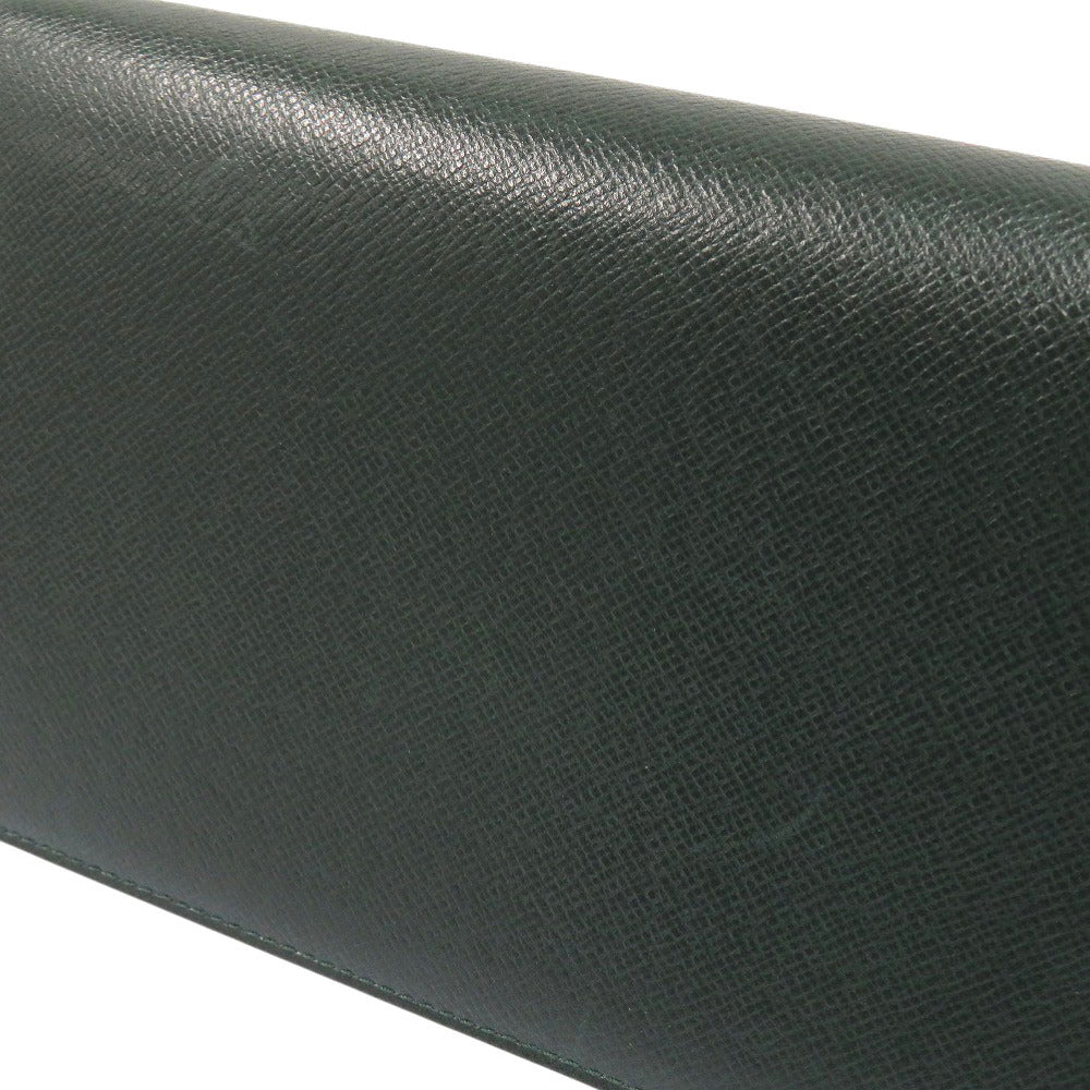 LOUIS VUITTON Long Wallet Purse Taiga green Bill Compartment mens Used Authentic