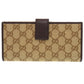 GUCCI Long Wallet Purse 257012 GG canvas beige Bifold Walletlong wallet Women Used Authentic