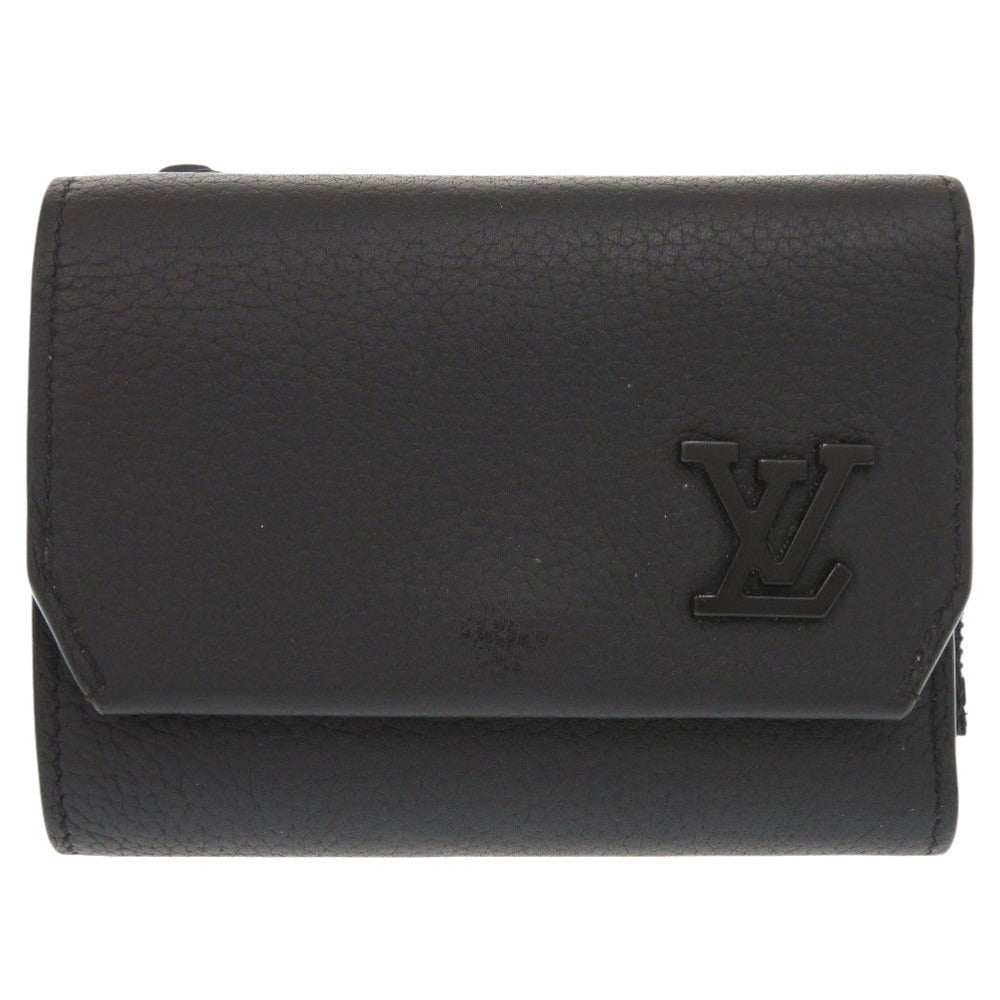 LOUIS VUITTON Tri-fold wallet M81740 black Aerogram Portefeuille Pilot