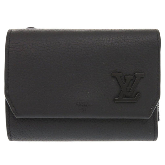 LOUIS VUITTON Tri-fold wallet M81740 black Aerogram Portefeuille Pilot