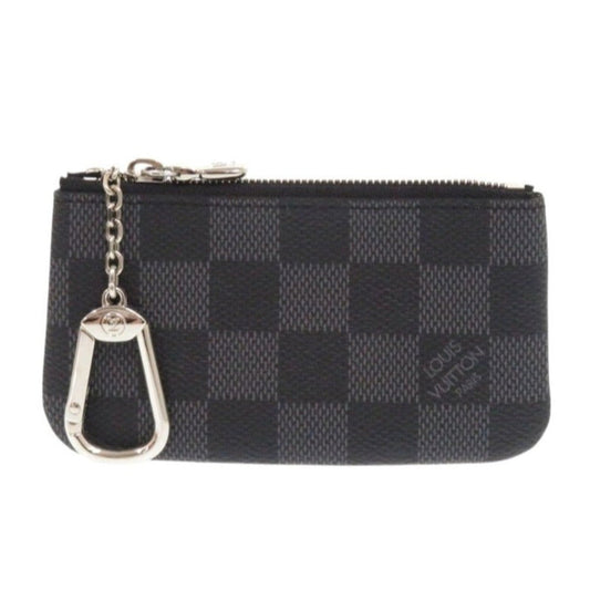 LOUIS VUITTON Coin case N60155 Damier Grafitto Canvas black Damier Graphite Pochette Cre Women Used Authentic