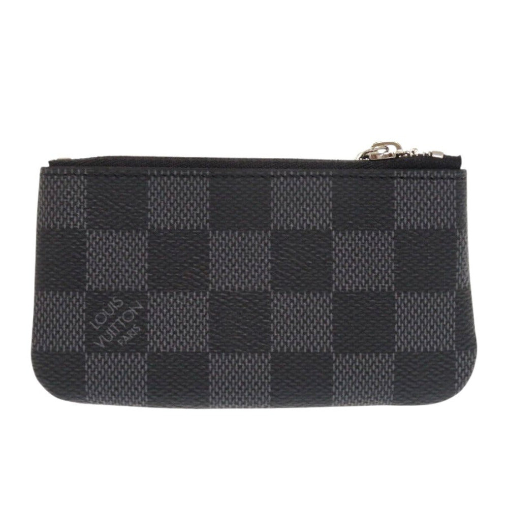 LOUIS VUITTON Coin case N60155 Damier Grafitto Canvas black Damier Graphite Pochette Cre Women Used Authentic