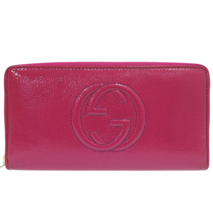 GUCCI Long Wallet Purse Patent leather purple SOHO