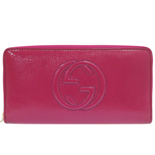 GUCCI Long Wallet Purse Patent leather purple SOHO