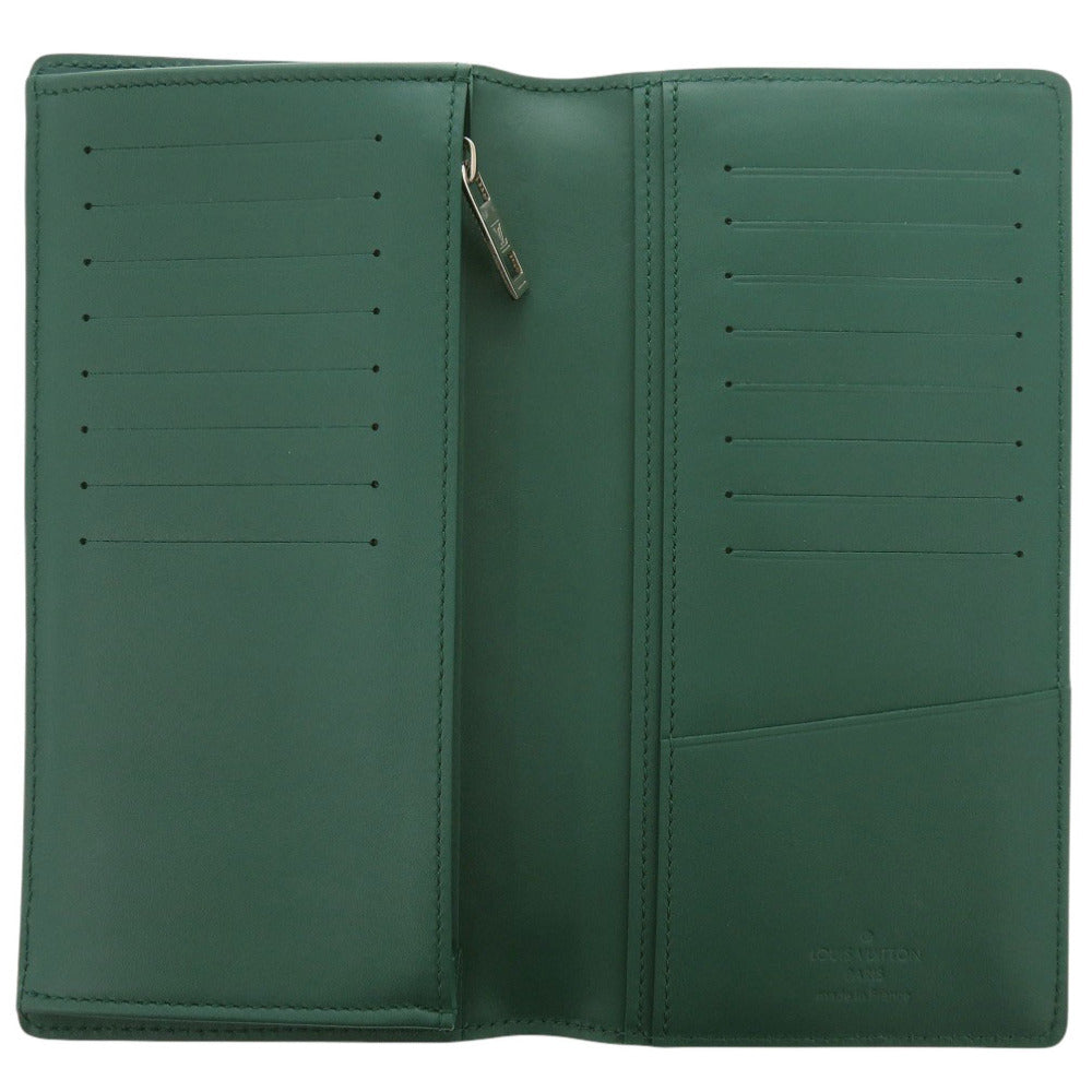 LOUIS VUITTON Long Wallet Purse M82279 leather green LV Aerogram Portefeuille Blaza NM mens Used Authentic