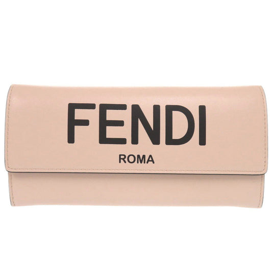 FENDI Long Wallet Purse 8M0251 leather pink Fendi Roma Continental Wallet Women Used Authentic