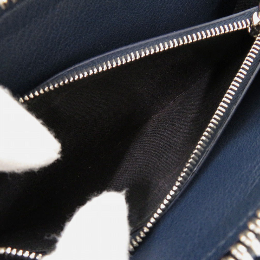 BALENCIAGA Long Wallet Purse 371661 Calfskin Navy Women Used Authentic