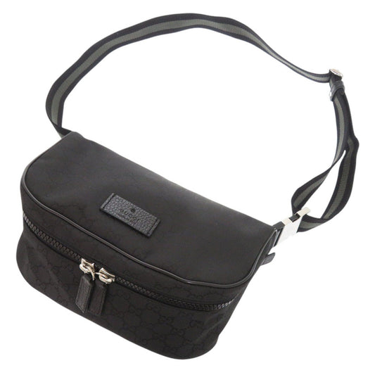 GUCCI Waist bag 449182 Nylon black GG Women Used Authentic
