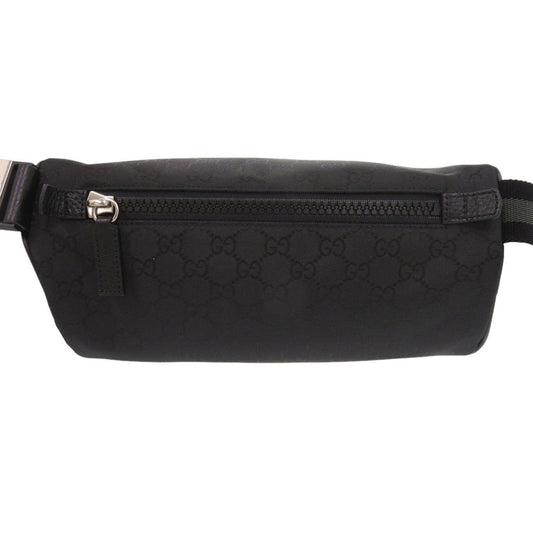 GUCCI Waist bag 449182 Nylon black GG Women Used Authentic