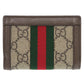 GUCCI Tri-fold wallet 644334 GG Supreme canvas, leather beige Ofidia