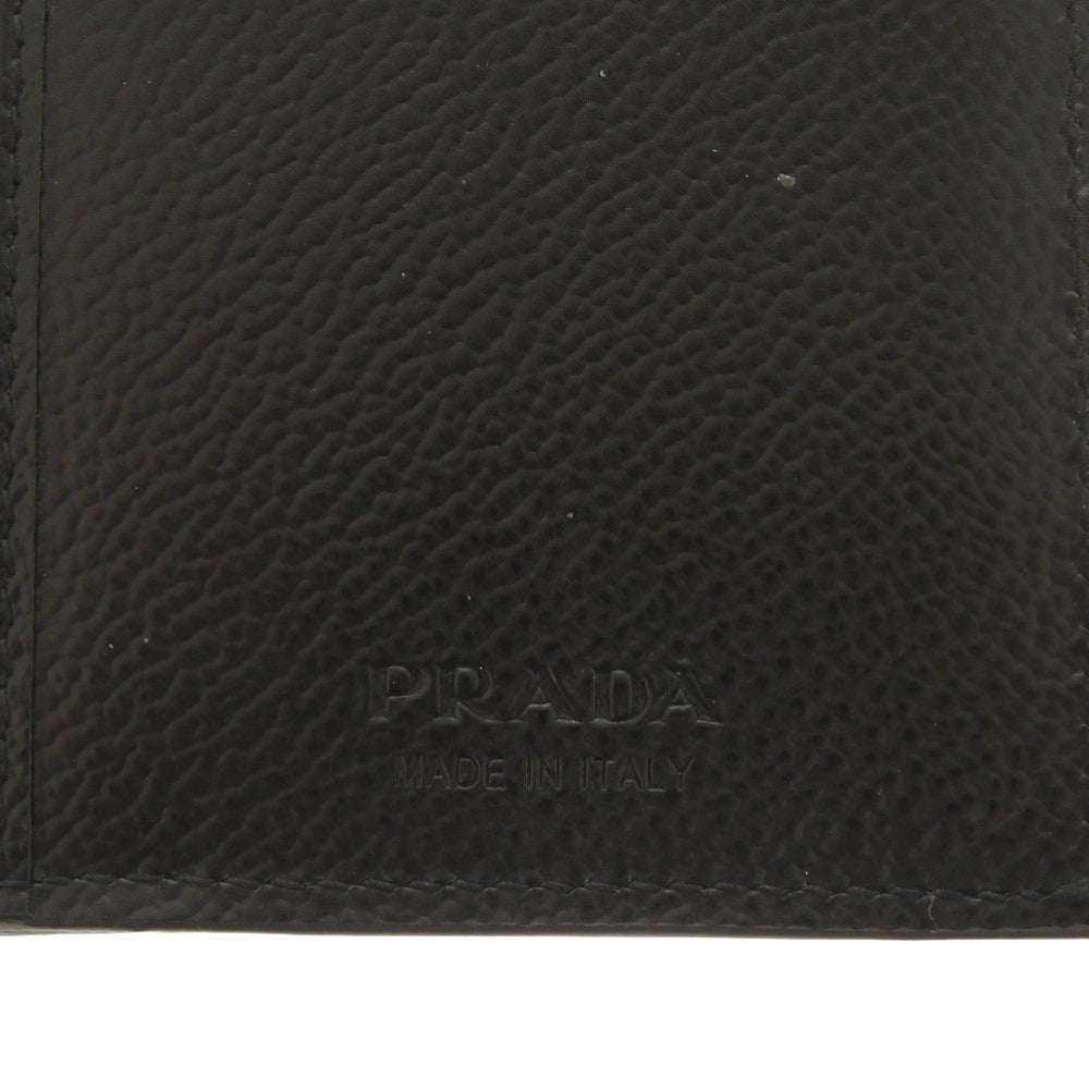 PRADA Long Wallet Purse leather gray Bifold Wallet mens Used Authentic