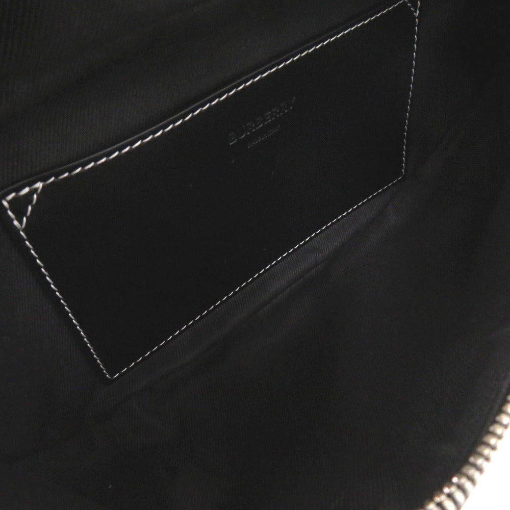 BURBERRY Waist bag PVC black Sling bag one belt TB monogram mens Used Authentic