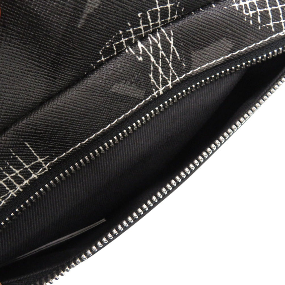 BURBERRY Waist bag PVC black Sling bag one belt TB monogram mens Used Authentic