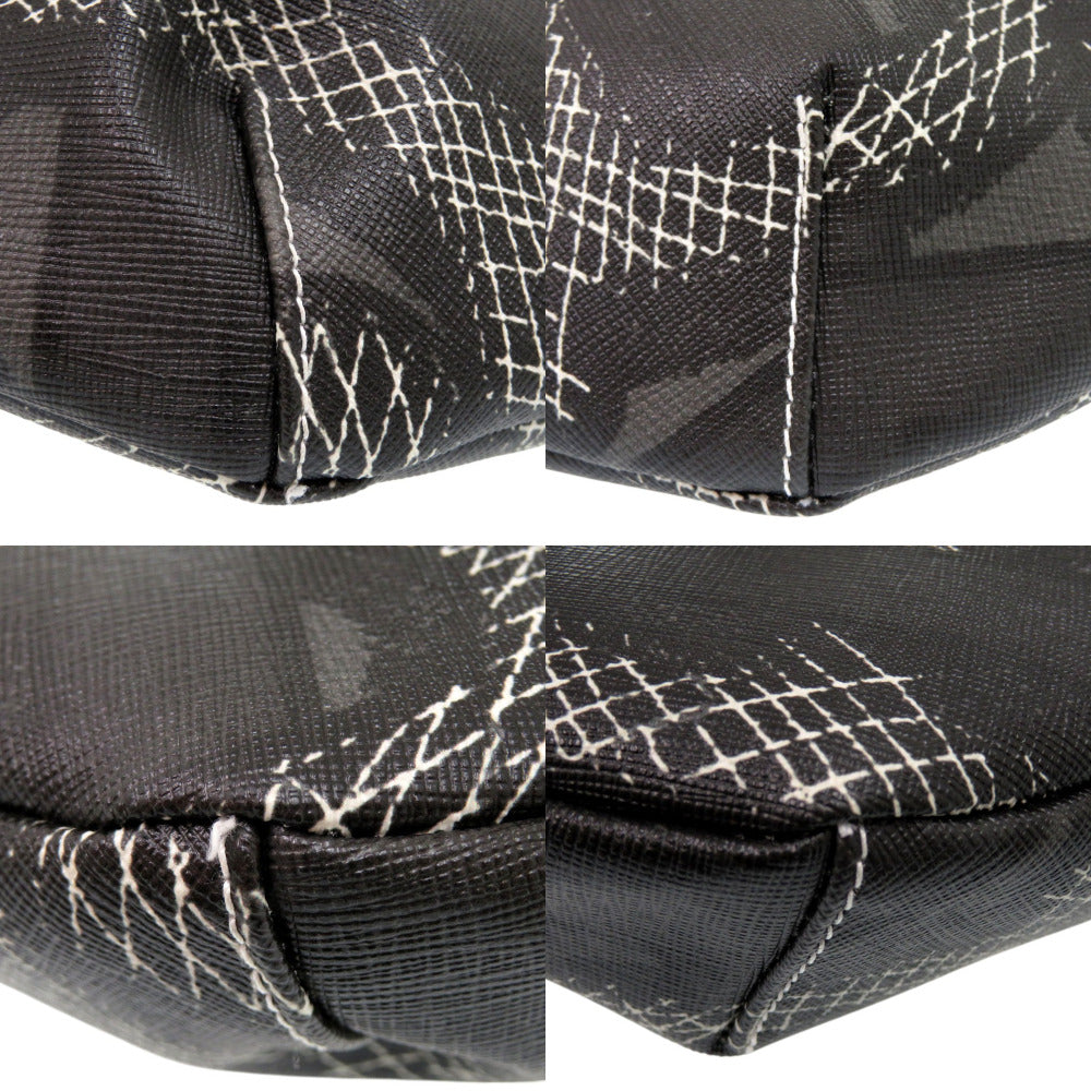 BURBERRY Waist bag PVC black Sling bag one belt TB monogram mens Used Authentic