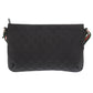 GUCCI Shoulder Bag 189749 GG canvas, leather black Sherry line Women Used Authentic