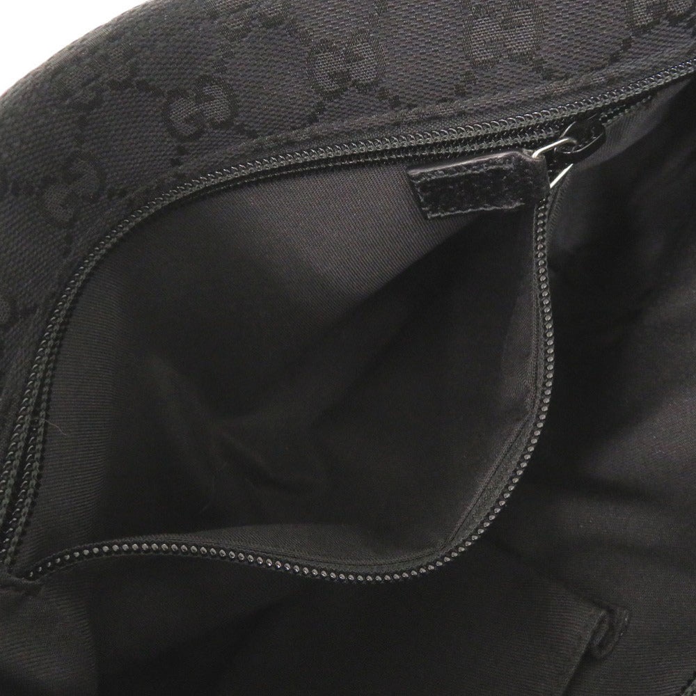 GUCCI Shoulder Bag 189749 GG canvas, leather black Sherry line Women Used Authentic