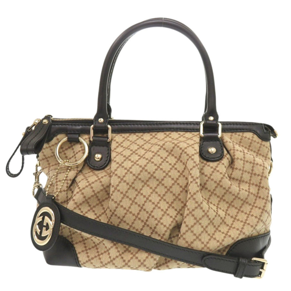 GUCCI Handbag 247902 GG canvas, leather beige Women Used Authentic