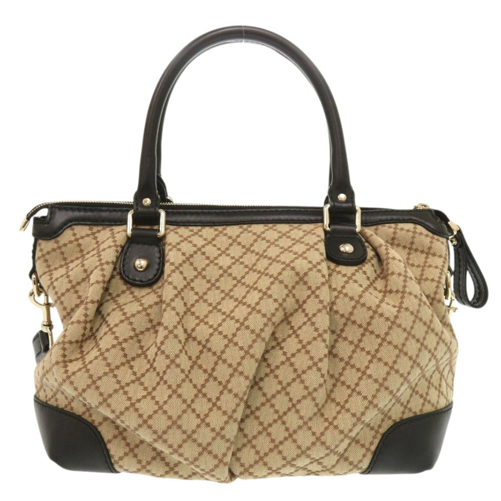 GUCCI Handbag 247902 GG canvas, leather beige Women Used Authentic