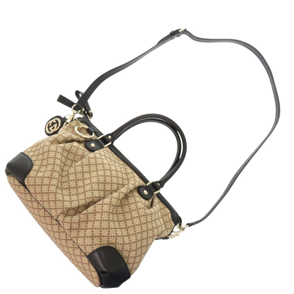 GUCCI Handbag 247902 GG canvas, leather beige Women Used Authentic