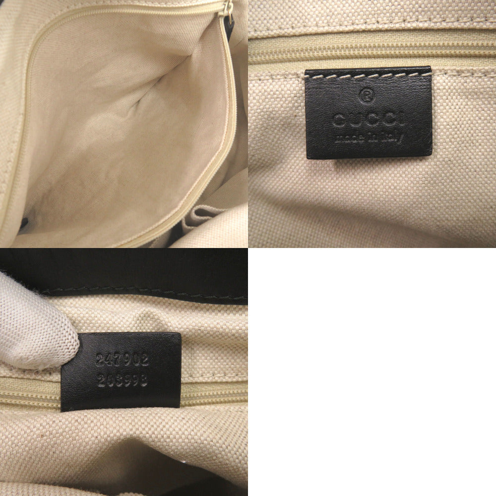 GUCCI Handbag 247902 GG canvas, leather beige Women Used Authentic