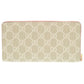 GUCCI Long Wallet Purse 456117 GG Supreme canvas, leather Light pink Double G Bicolor Zip Around Wallet
