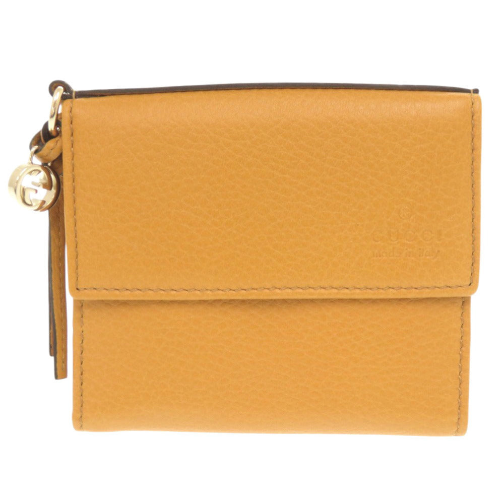GUCCI Bifold Wallet 323399 leather yellow Women Used Authentic