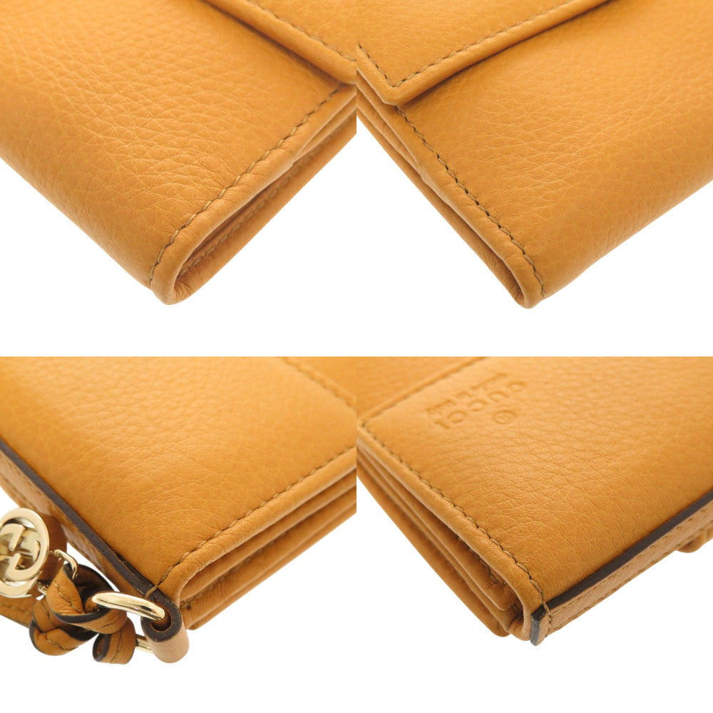 GUCCI Bifold Wallet 323399 leather yellow Women Used Authentic